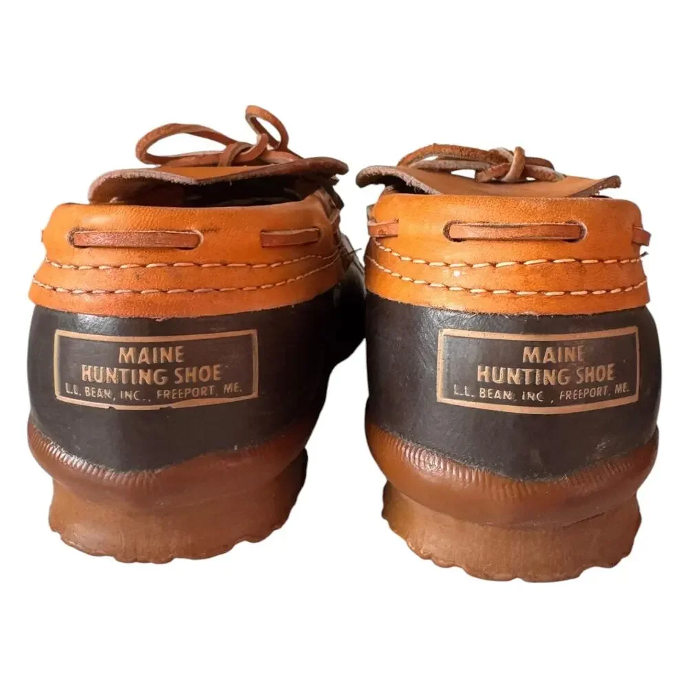 L.L.Bean Vintage 1970s Maine Hunting Shoes Duck Boots Made USA Leather 7